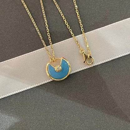[Violet JW]AMULETTE GOLD TURQUOISE NECKLACE