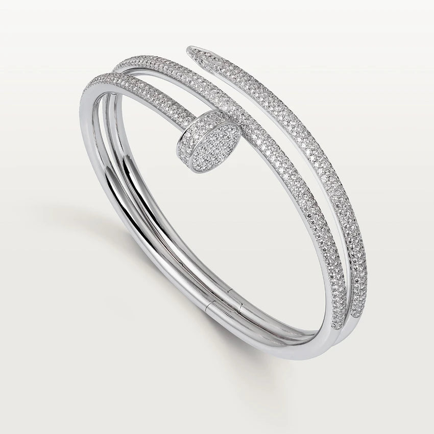 [Baslove]JUSTE ARMBAND 3,5 MM DOPPELREIHEN SILBER DIAMANT
