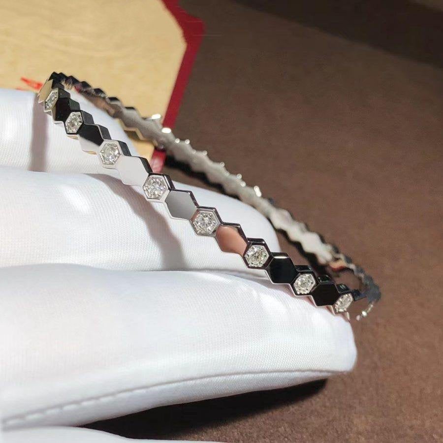 [Baslove]ビーラブ シルバー ダイヤモンド ブレスレット