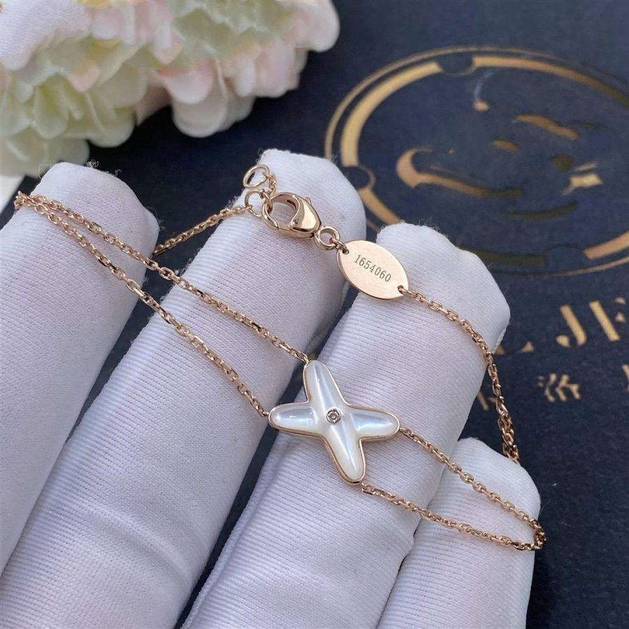 [Baslove]JEUX ARMBAND WEISSES MOP ROSA GOLD 1 DIAMANT