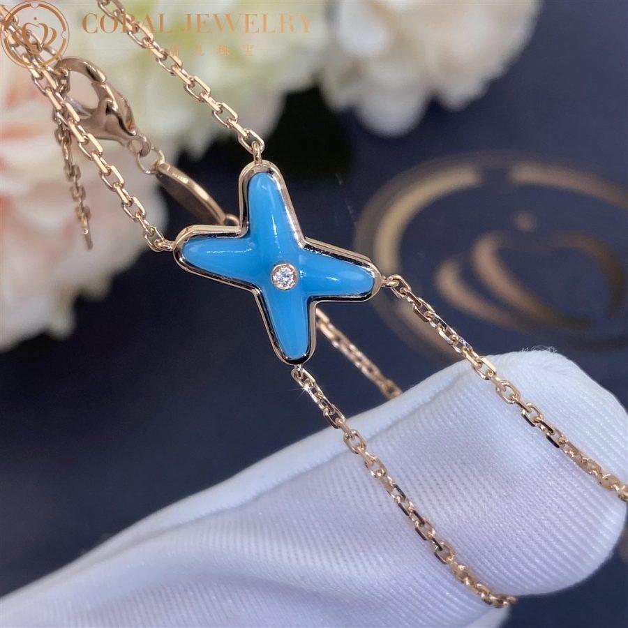 [Baslove]JEUX ブレスレット ターコイズ ピンクゴールド 1ダイヤモンド