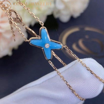 [Baslove]JEUX ブレスレット ターコイズ ピンクゴールド 1ダイヤモンド