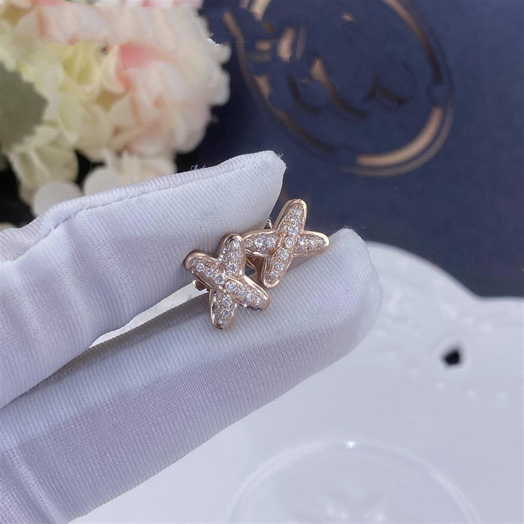 [Baslove]JEUX DE ROSÉGOLD DIAMANT OHRRINGE