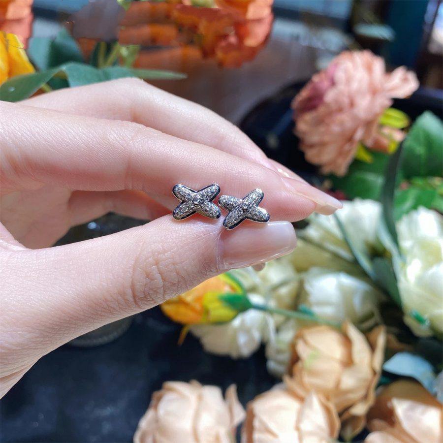 [Baslove]JEUX DE SILBER DIAMANT OHRRINGE