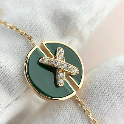 [Baslove]JEUX DE ARMBAND MALACHIT ROTGOLD DIAMANTEN