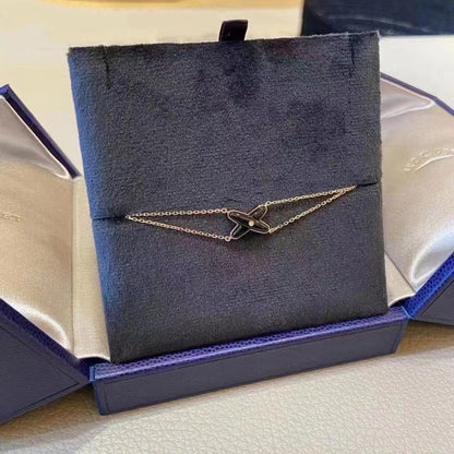 [Baslove]JEUX ARMBAND ONYX ROSGOLD 1 DIAMANT