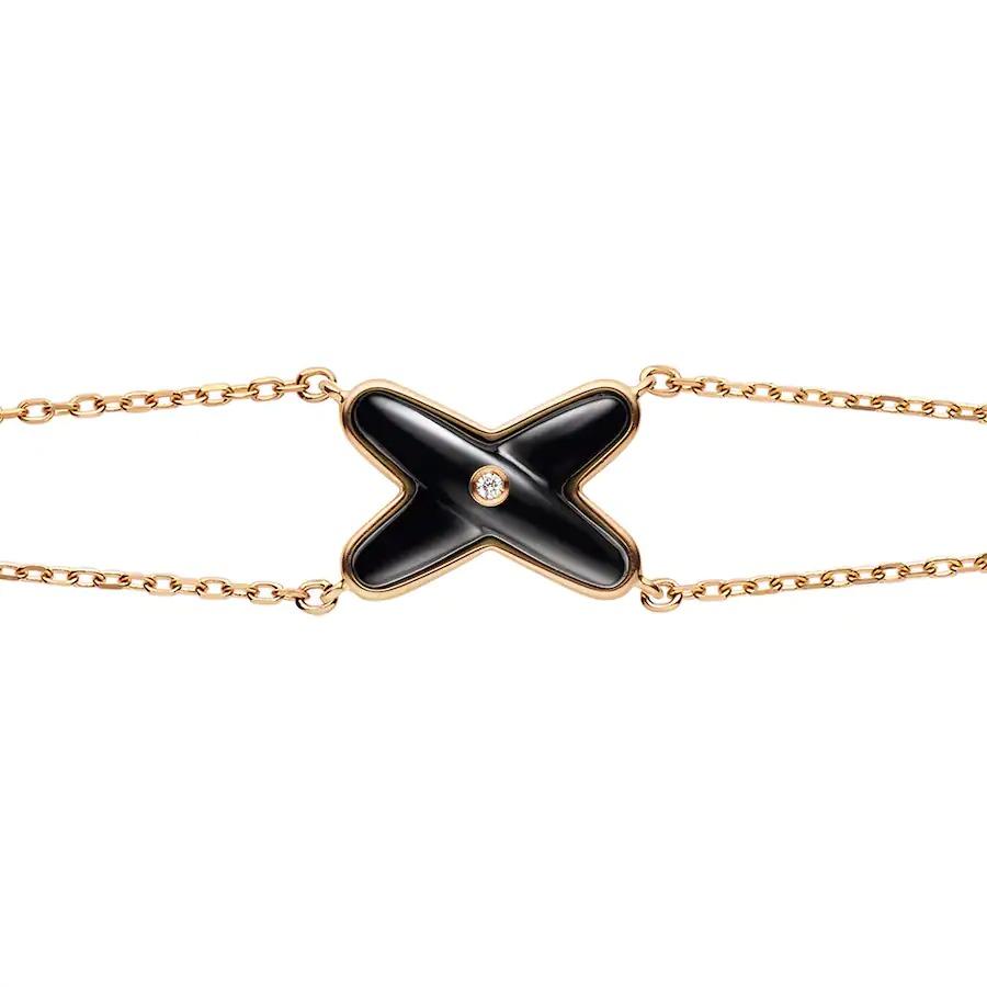 [Baslove]JEUX ARMBAND ONYX ROSGOLD 1 DIAMANT