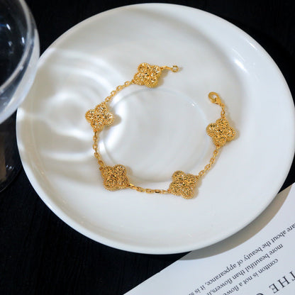 [Violet JW]CLOVER 5 MOTIFS BRONZING BRACELET