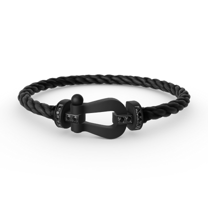 [Violet JW]FORCE LARGE SERIES HORSESHOE BLACK SAMURAI BRACELET