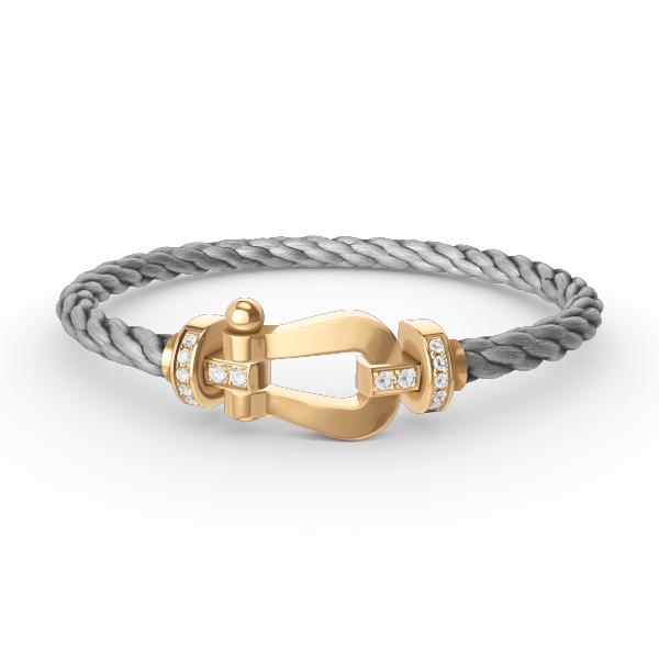 [Violet JW]FORCE LARGE HORSESHOE HALF DIAMOND BRACELET GOLD