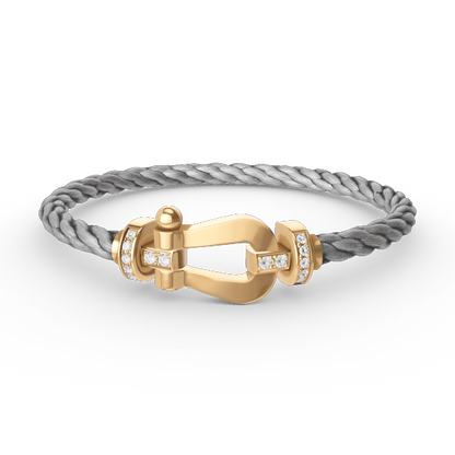 [Violet JW]FORCE LARGE HORSESHOE HALF DIAMOND BRACELET GOLD