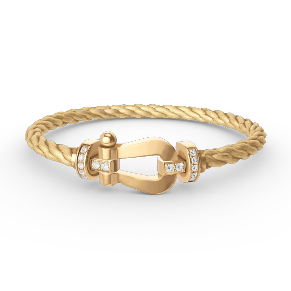 [Violet JW]FORCE LARGE HORSESHOE HALF DIAMOND BRACELET GOLD