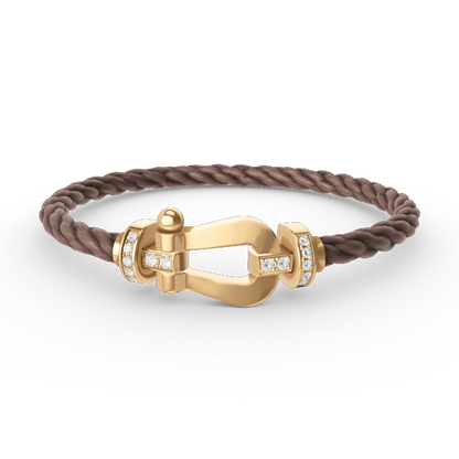 [Violet JW]FORCE LARGE HORSESHOE HALF DIAMOND BRACELET GOLD