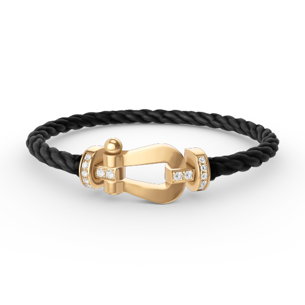 [Violet JW]FORCE LARGE HORSESHOE HALF DIAMOND BRACELET GOLD