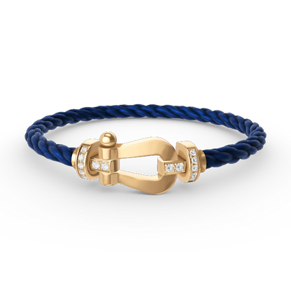 [Violet JW]FORCE LARGE HORSESHOE HALF DIAMOND BRACELET GOLD