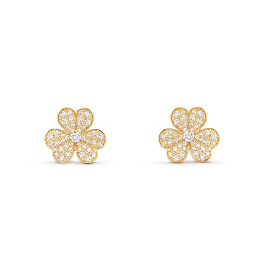 [Violet JW]FRIVOLE GOLD FLOWER DIAMOND EARRINGS