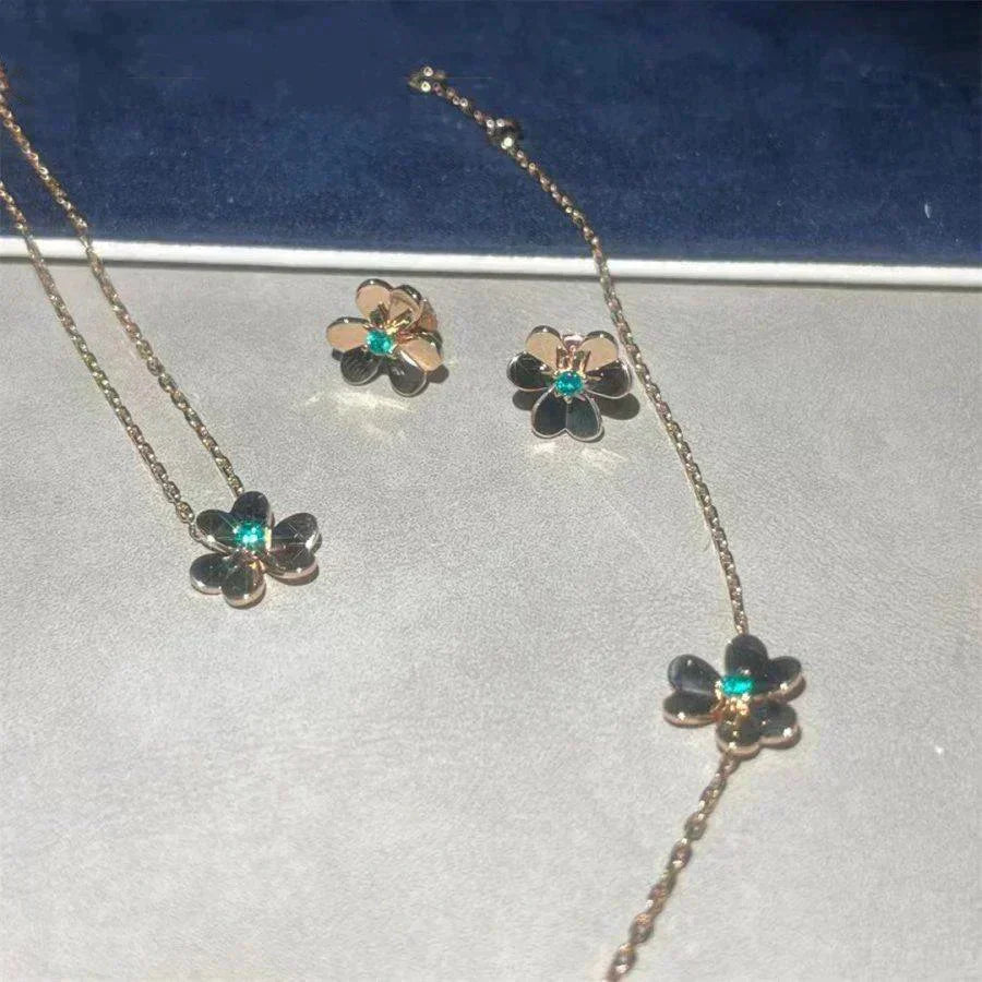 [Baslove]FRIVOLE BLUMENMALACHIT-OHRRINGE