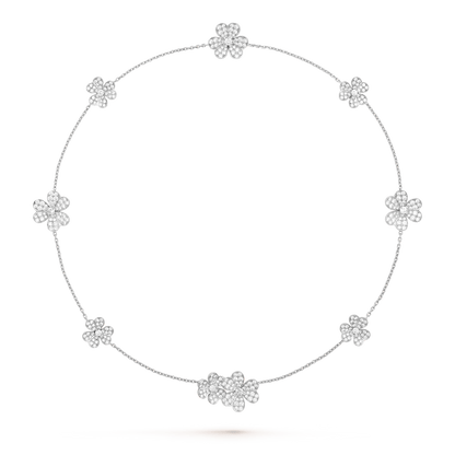 [Violet JW]FRIVOLE SILVER 9 FLOWERS NECKLACE