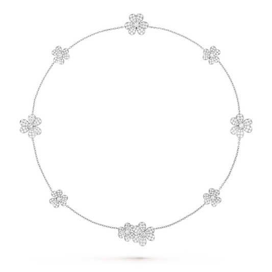 [Violet JW]FRIVOLE SILVER 9 FLOWERS NECKLACE