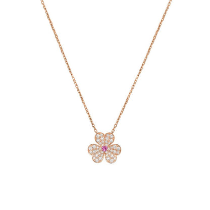 [Violet JW]FRIVOLE ROSE GOLD FLOWER DIAMOND NECKLACE