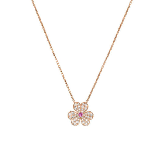 [Violet JW]FRIVOLE ROSE GOLD FLOWER DIAMOND NECKLACE