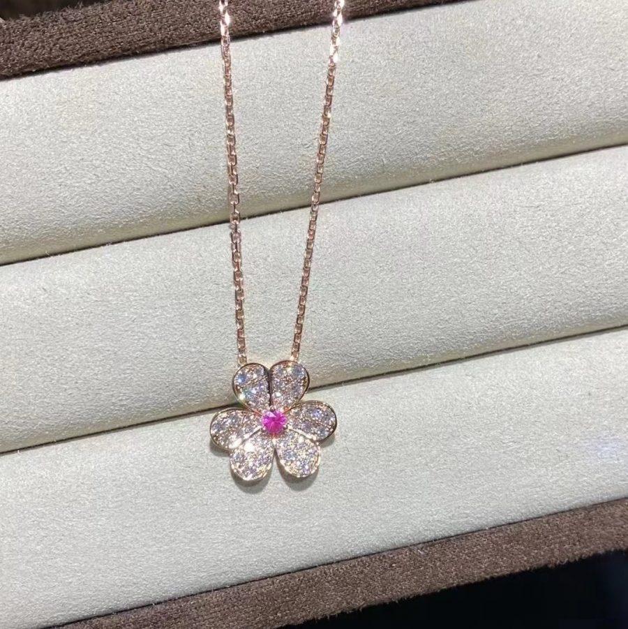 [Violet JW]FRIVOLE ROSE GOLD FLOWER DIAMOND NECKLACE