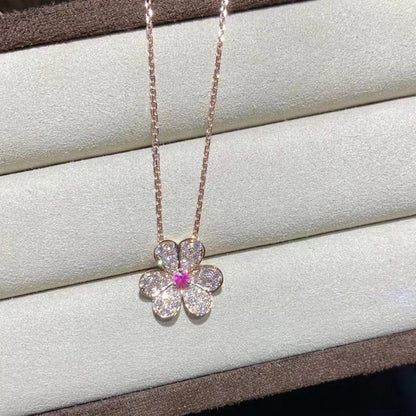 [Violet JW]FRIVOLE ROSE GOLD FLOWER DIAMOND NECKLACE