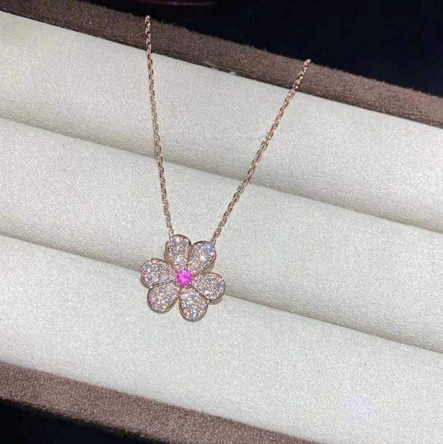 [Violet JW]FRIVOLE ROSE GOLD FLOWER DIAMOND NECKLACE