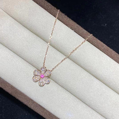 [Violet JW]FRIVOLE ROSE GOLD FLOWER DIAMOND NECKLACE