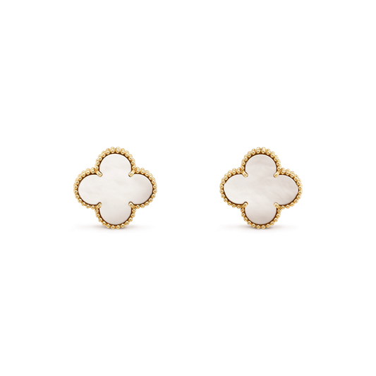 [Baslove]Kleeblatt-Mini-Goldohrringe