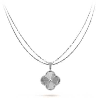 [Violet JW]CLOVER 25MM SILVER BIG CLOVER NECKLACE