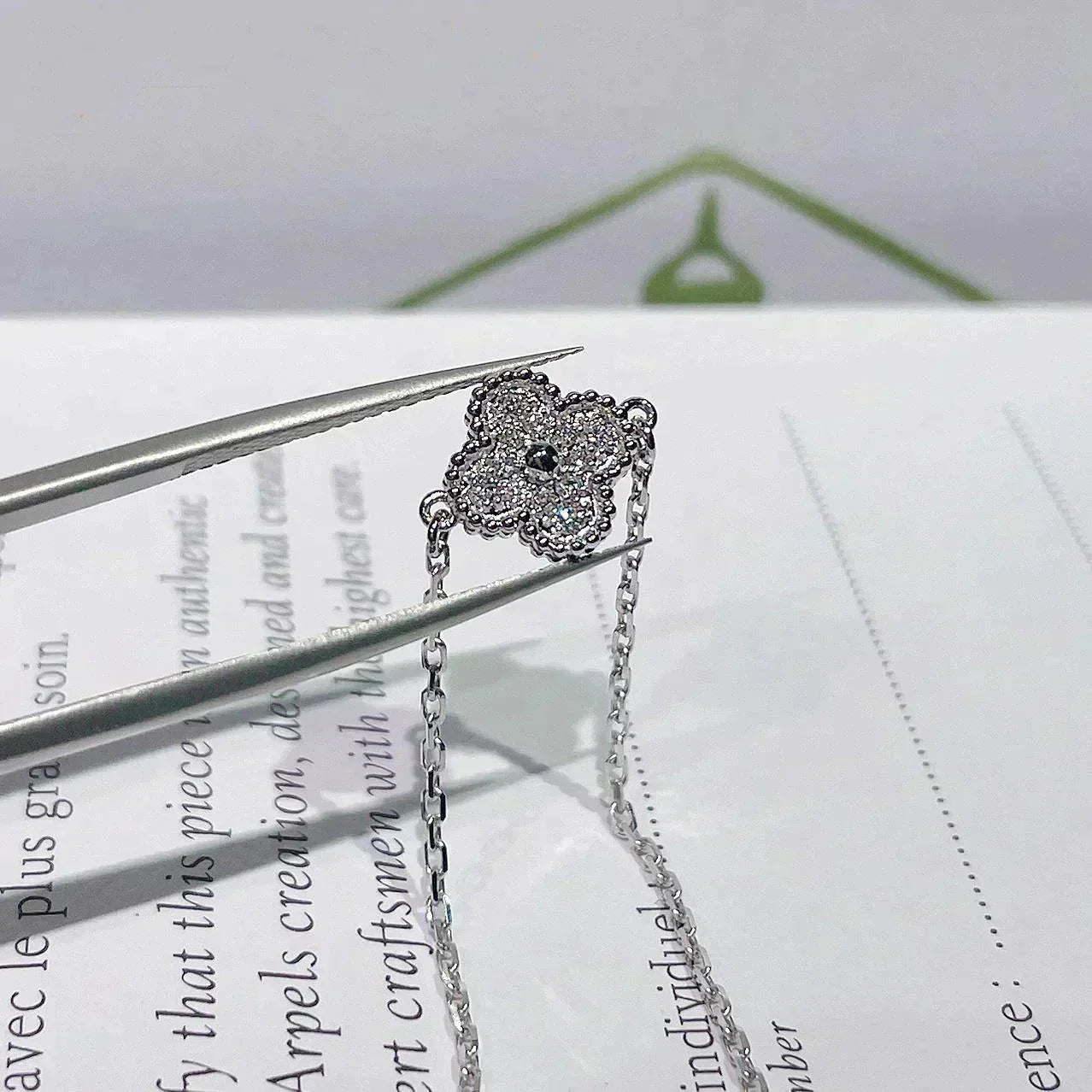 [Baslove]クローバーシングルフラワーブレスレットシルバー