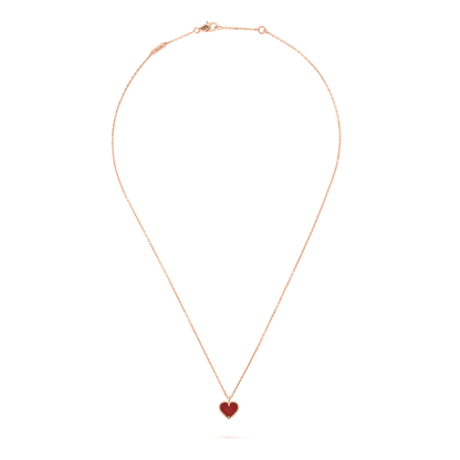 [Violet JW]SWEET CLOVER CARNELIAN HEART NECKLACE