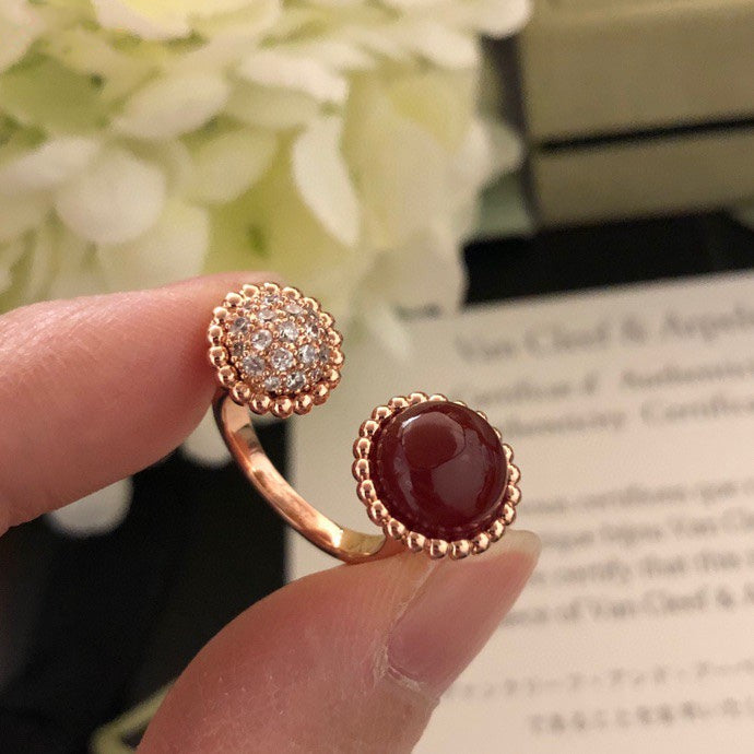 [Violet JW]PERLEE COULEURS DIAMOND ROSE GOLD BETWEEN THE FINGER RING