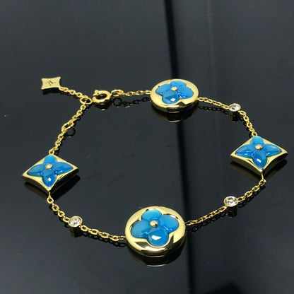 [Violet JW]STAR AND SUN 4 MOTIF BLUE BRACELET
