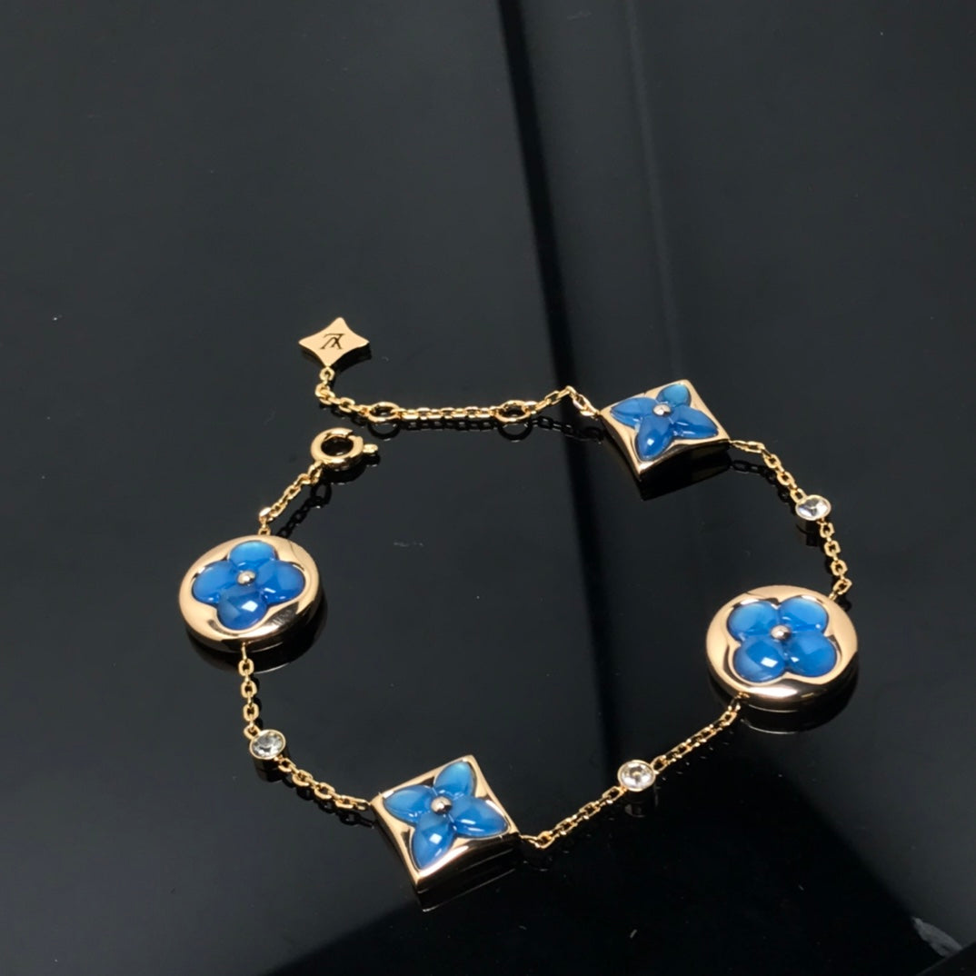 [Violet JW]STAR AND SUN 4 MOTIF BLUE BRACELET