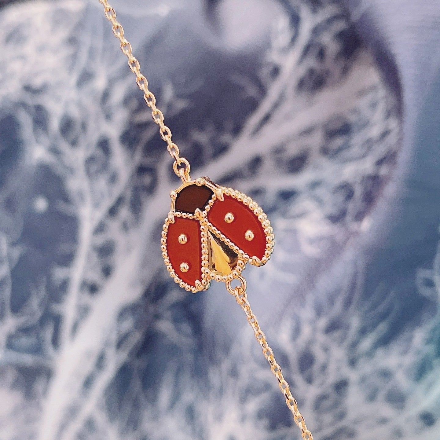 [Baslove]ラッキースプリング 1モチーフ ピンクゴールドブレスレット