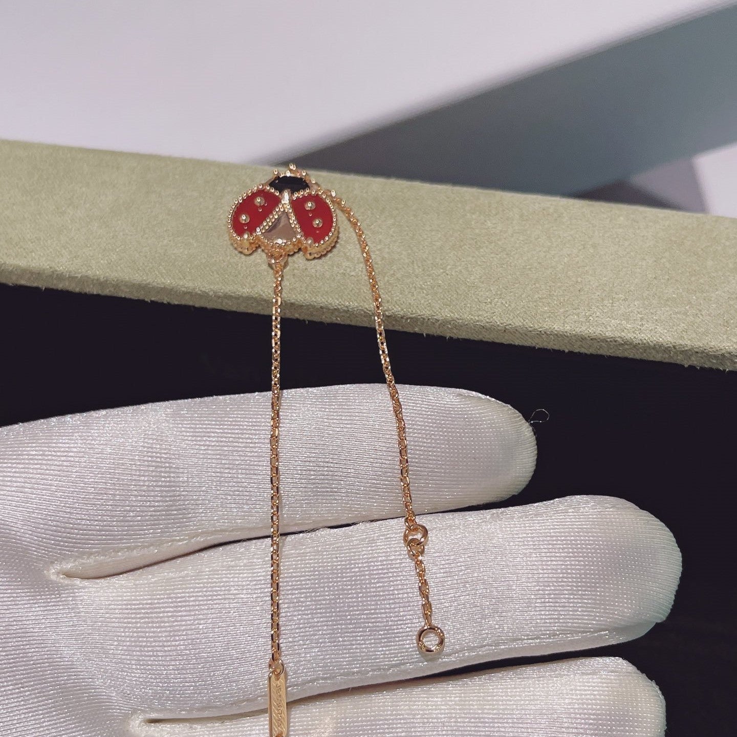 [Baslove]ラッキースプリング 1モチーフ ピンクゴールドブレスレット