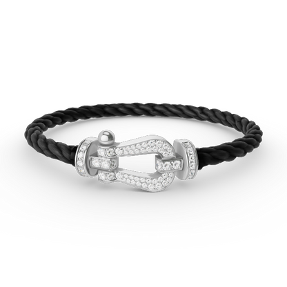 [Violet JW]FORCE LARGE HORSESHOE FULL DIAMOND BRACELET SILVER