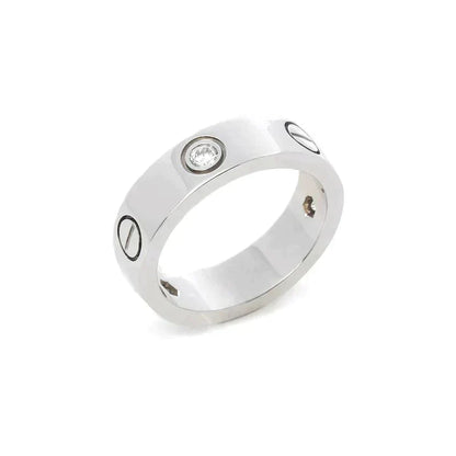 [Baslove] LIEBESRING 5,5 MM 3 DIAMANTEN SILBER