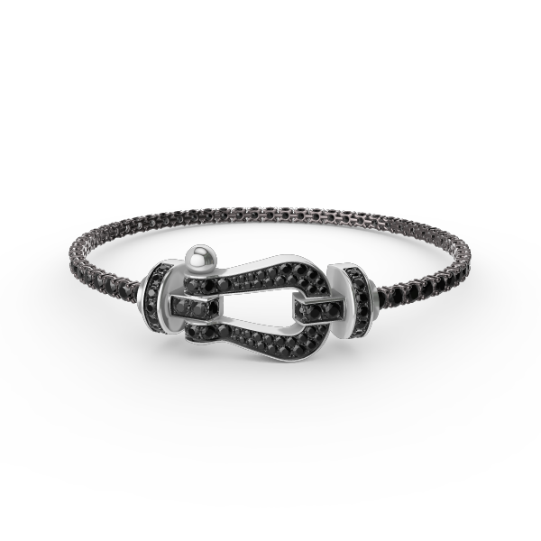 [Baslove]FORCE GROSSES HUFEISEN-TENNISARMBAND MIT VOLLEN DIAMANTEN 